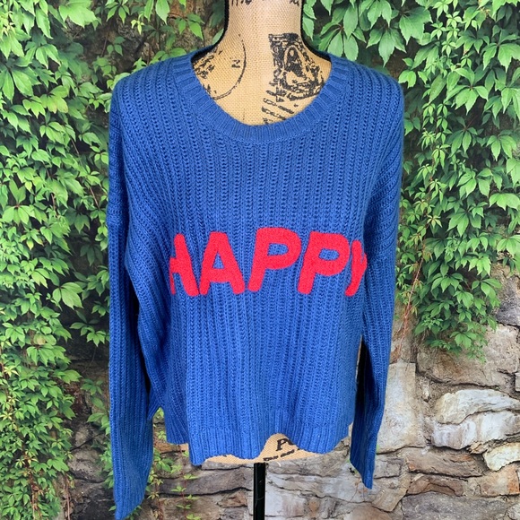 Terranova Sweaters - TERRANOVA Happy Rib-Knit Sweater, XL